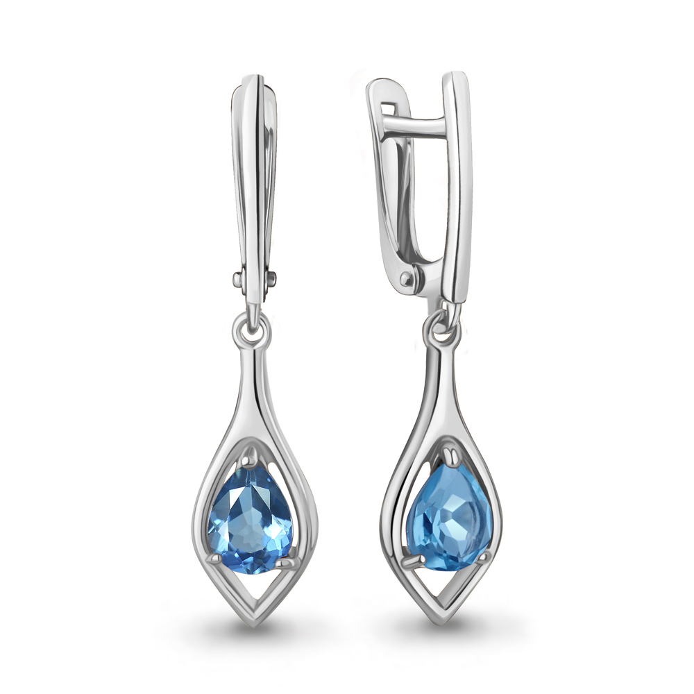 45028505 Серьги из Серебра с топазами свисс блю