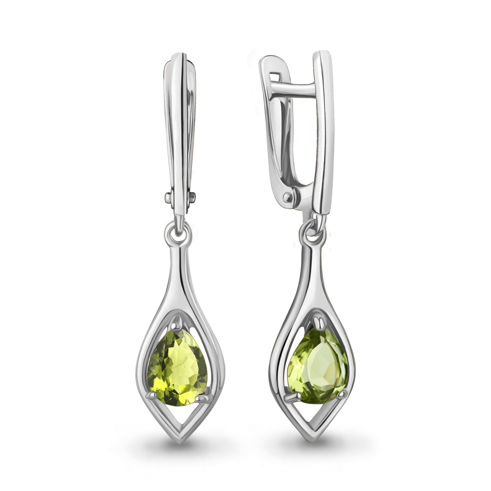 45028507 Серьги из Серебра с хризолитами