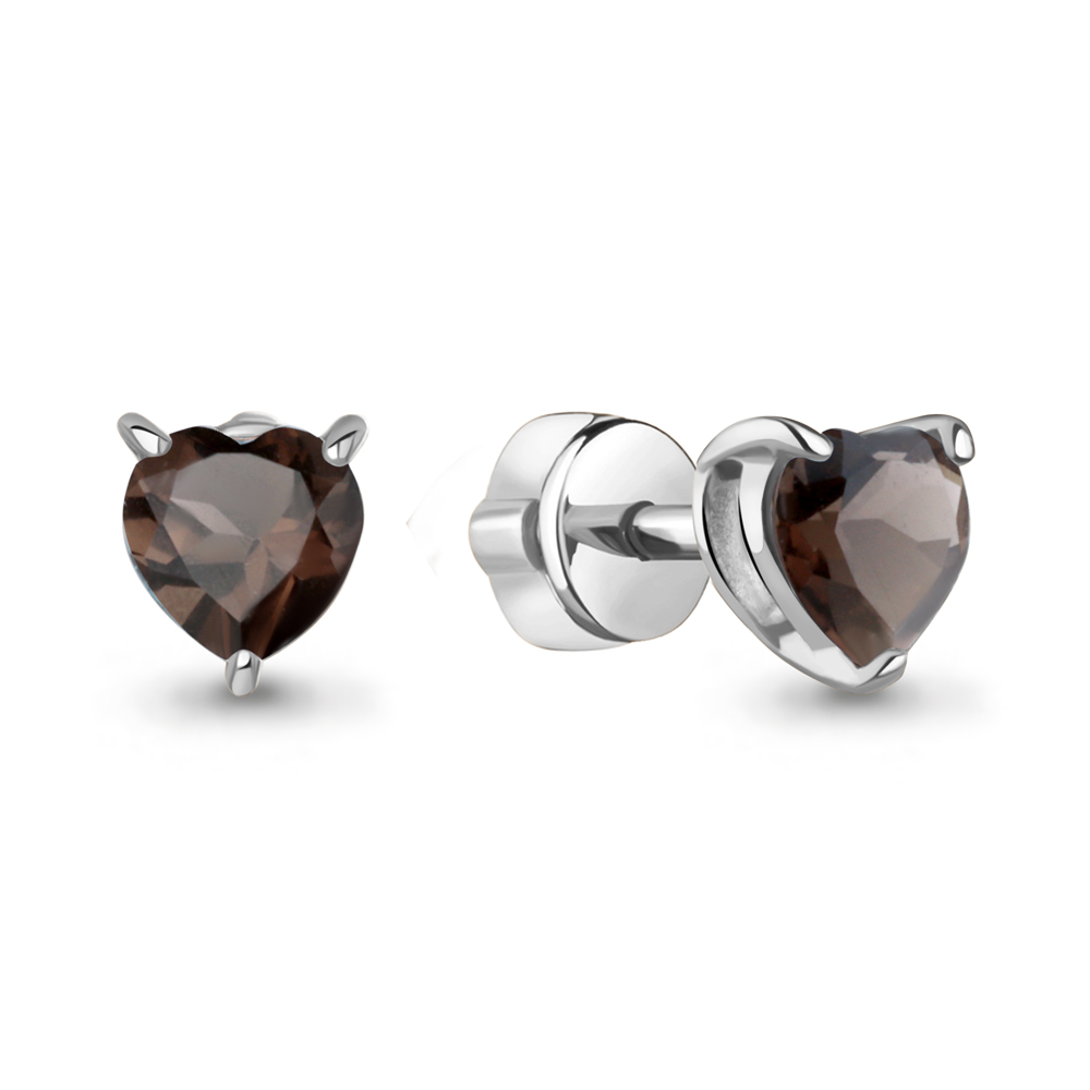 45029201 Серьги из Серебра с кварцами дымчатыми