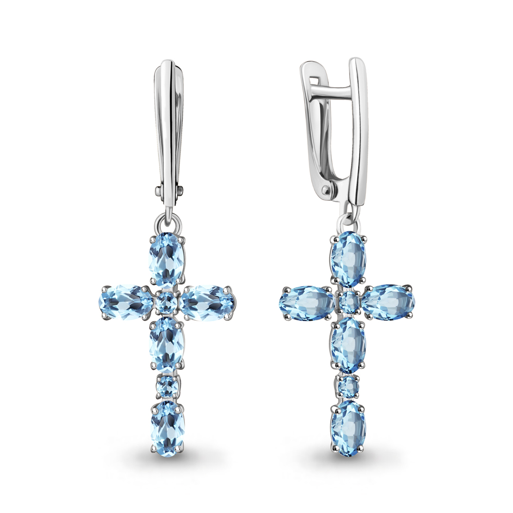 45029605 Серьги из Серебра с топазами свисс блю