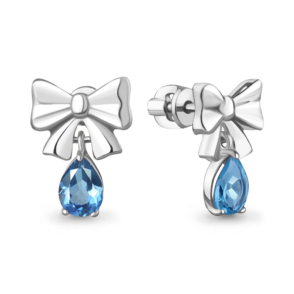 45030605 Серьги из Серебра с топазами свисс блю