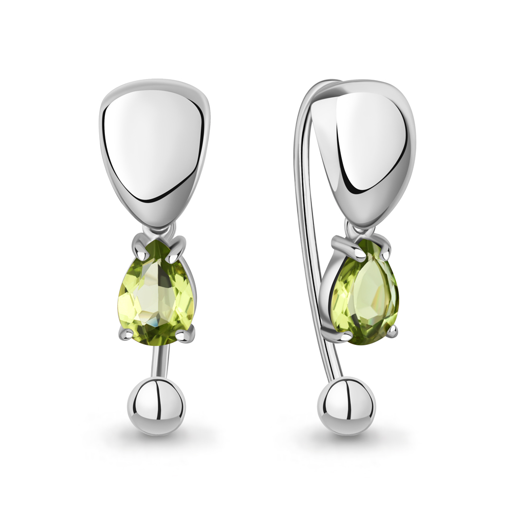 45031107 Серьги из Серебра с хризолитами