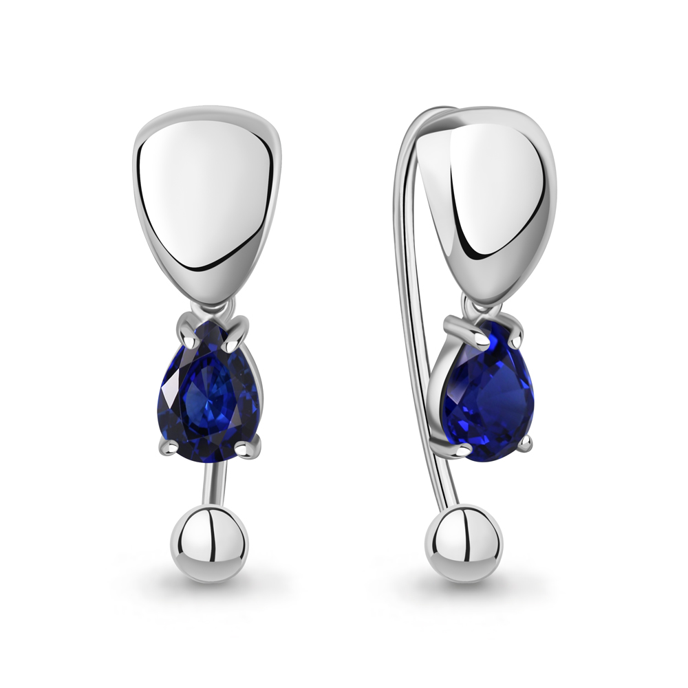 450311Н Серьги из Серебра с наносапфирами