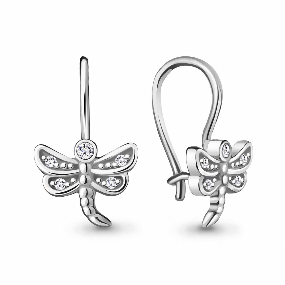 45043А Серьги из Серебра с фианитами из коллекции "Happy"