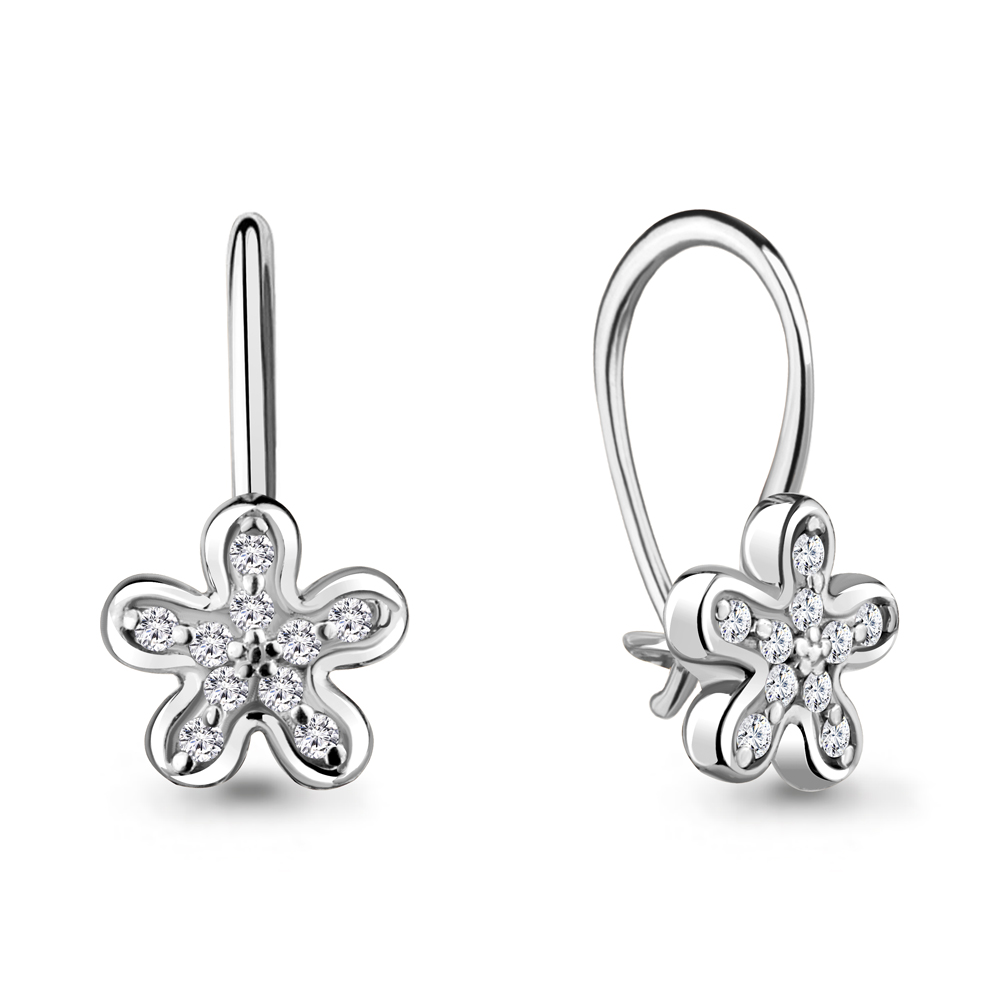 45056А Серьги из Серебра с фианитами из коллекции "Happy"
