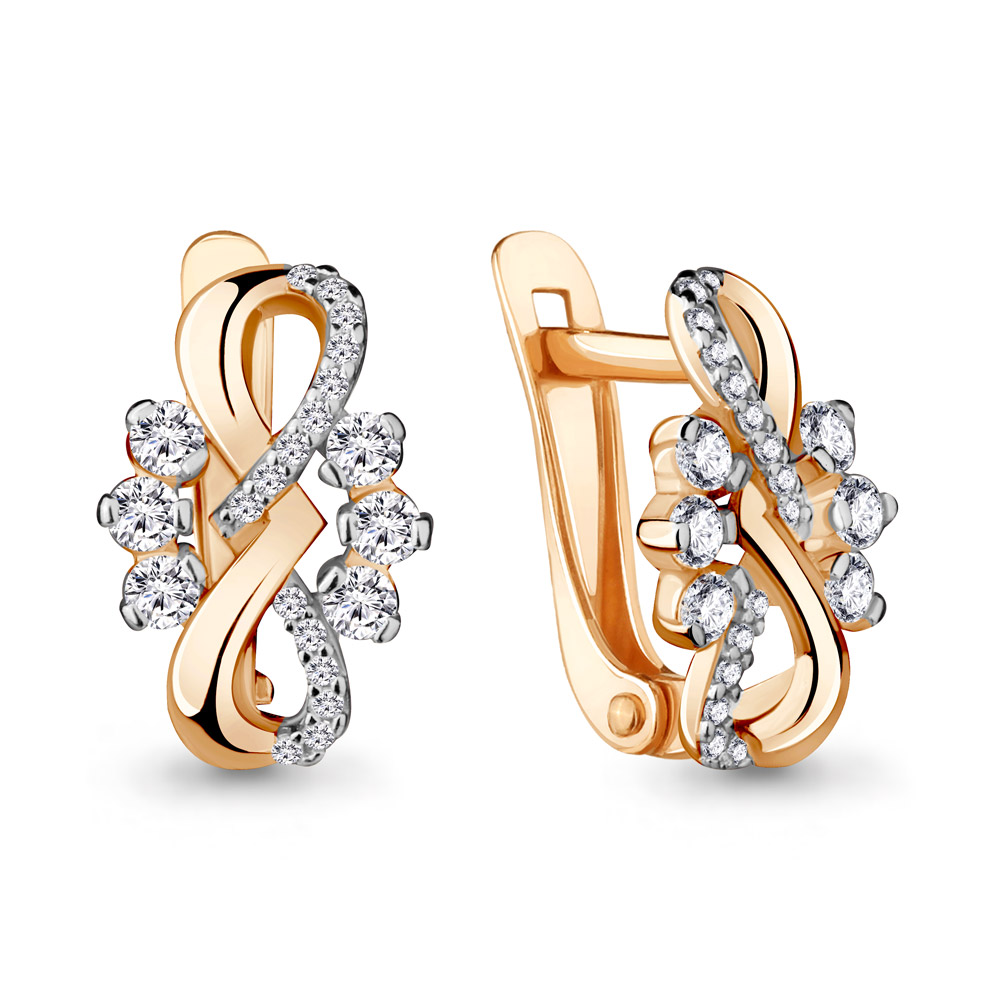 45091А Серьги из Золота с фианитами