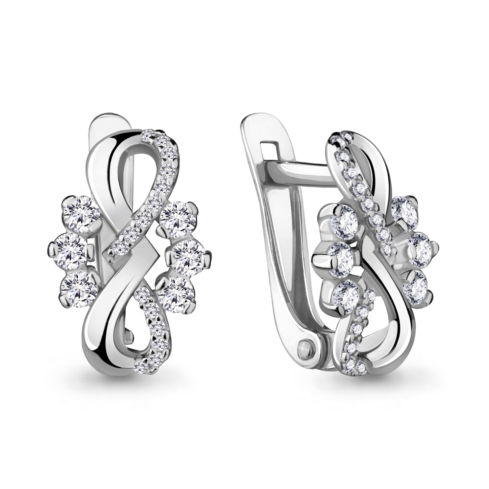 45091А Серьги из Серебра с фианитами