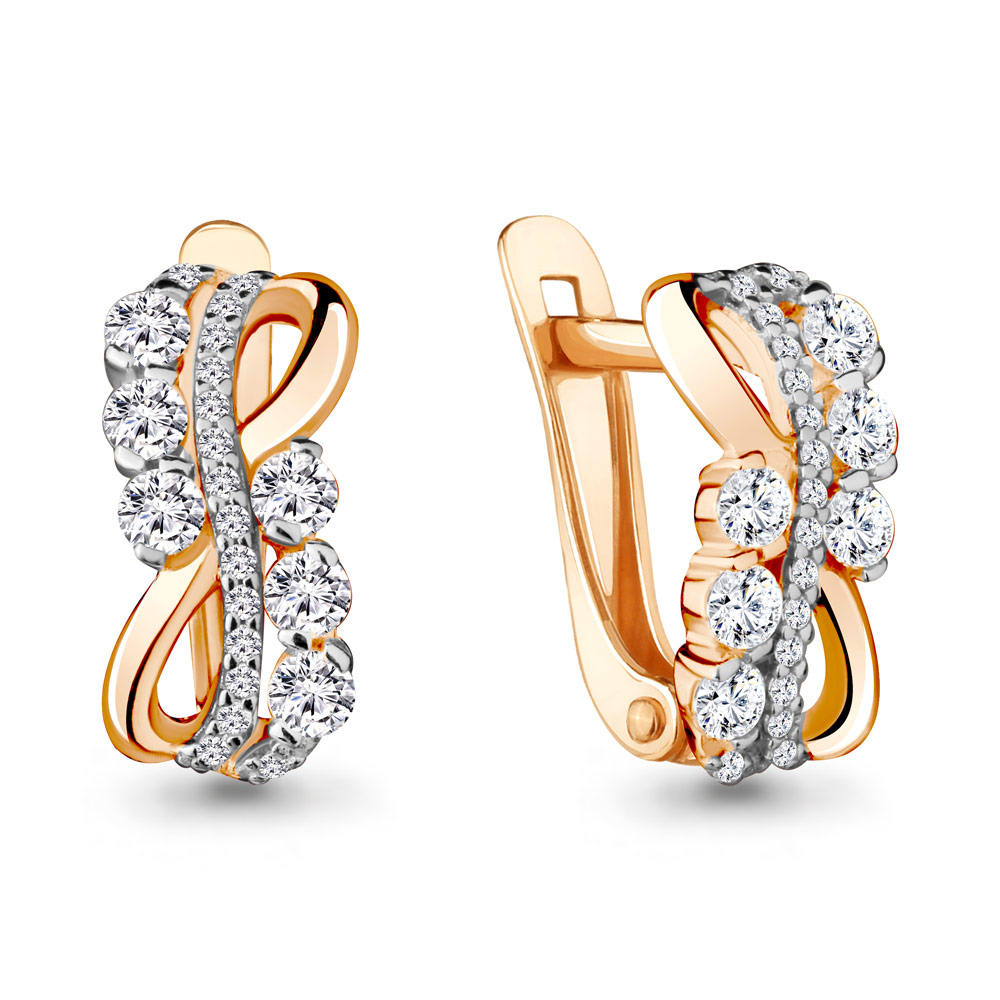 45093А Серьги из Золота с фианитами