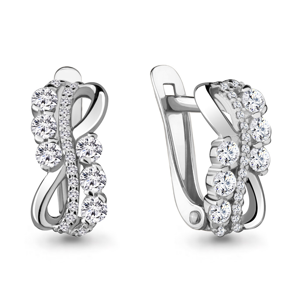45093А Серьги из Серебра с фианитами
