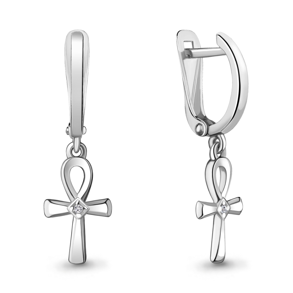 45120А Серьги из Серебра с фианитами