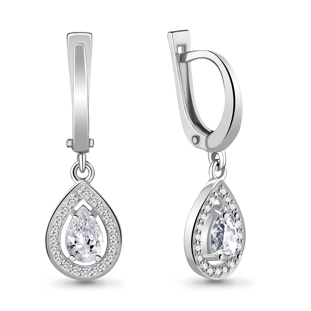 45202А Серьги из Серебра с фианитами