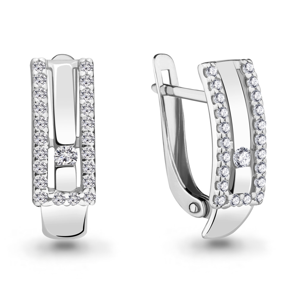 45322А Серьги из Серебра с фианитами из коллекции "Must Have"