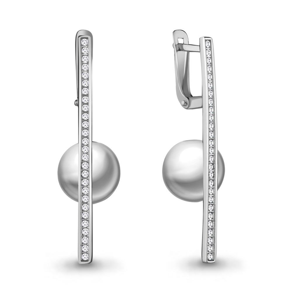 45329А Серьги из Серебра с фианитами