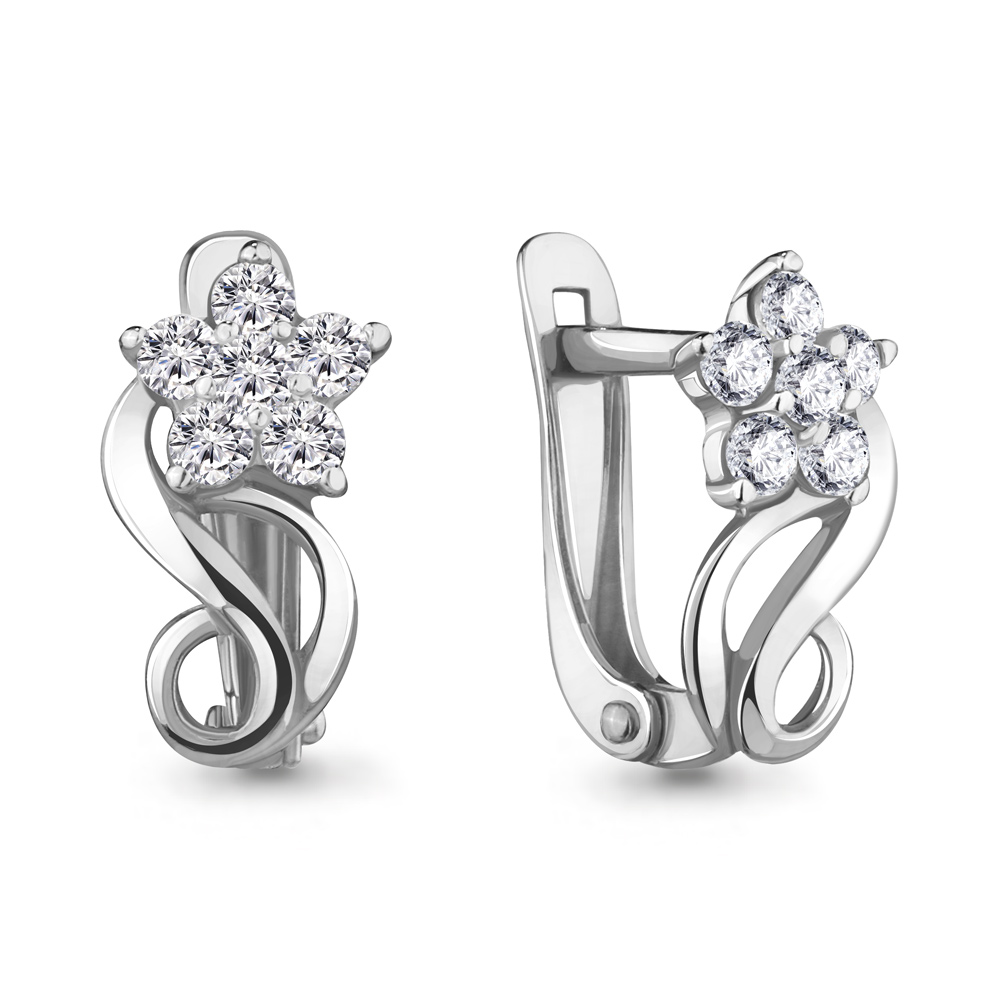 45372А Серьги из Серебра с фианитами