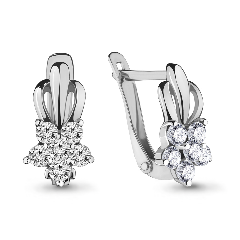 45373А Серьги из Серебра с фианитами