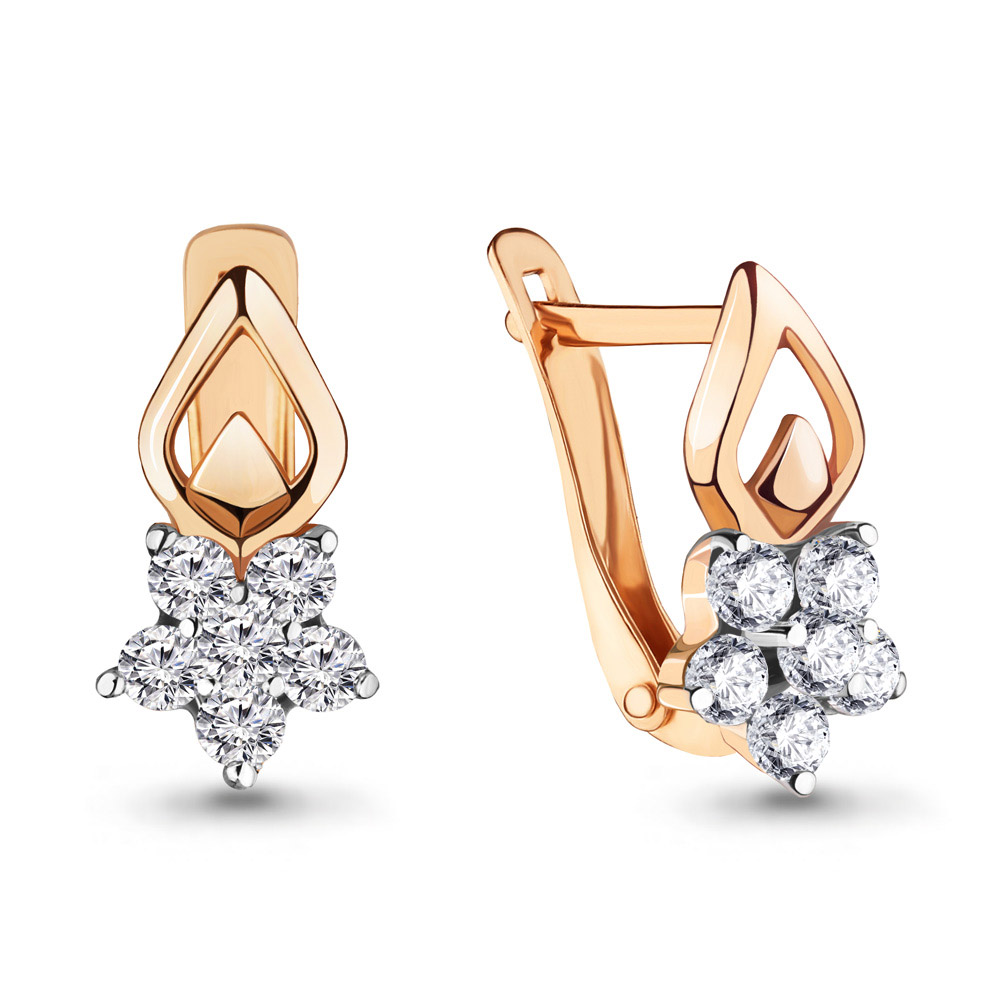 45375А Серьги из Золота с фианитами