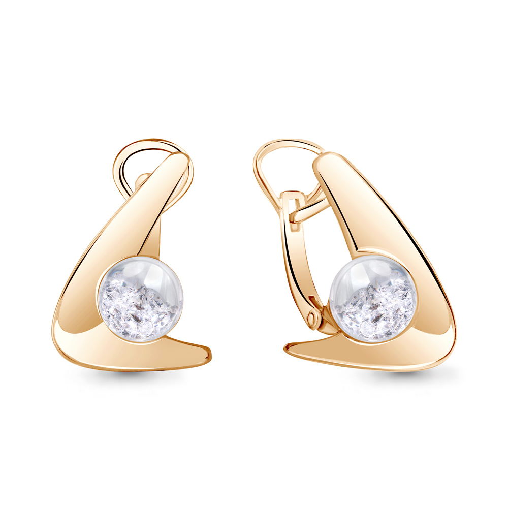 45478 Серьги из золота с стёклами из коллекции "French ball"