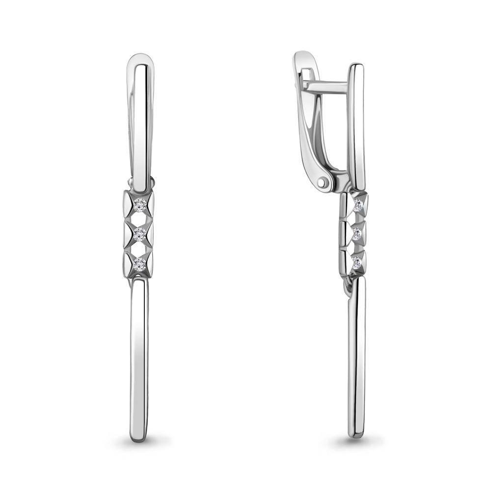 45515А Серьги из Серебра с фианитами