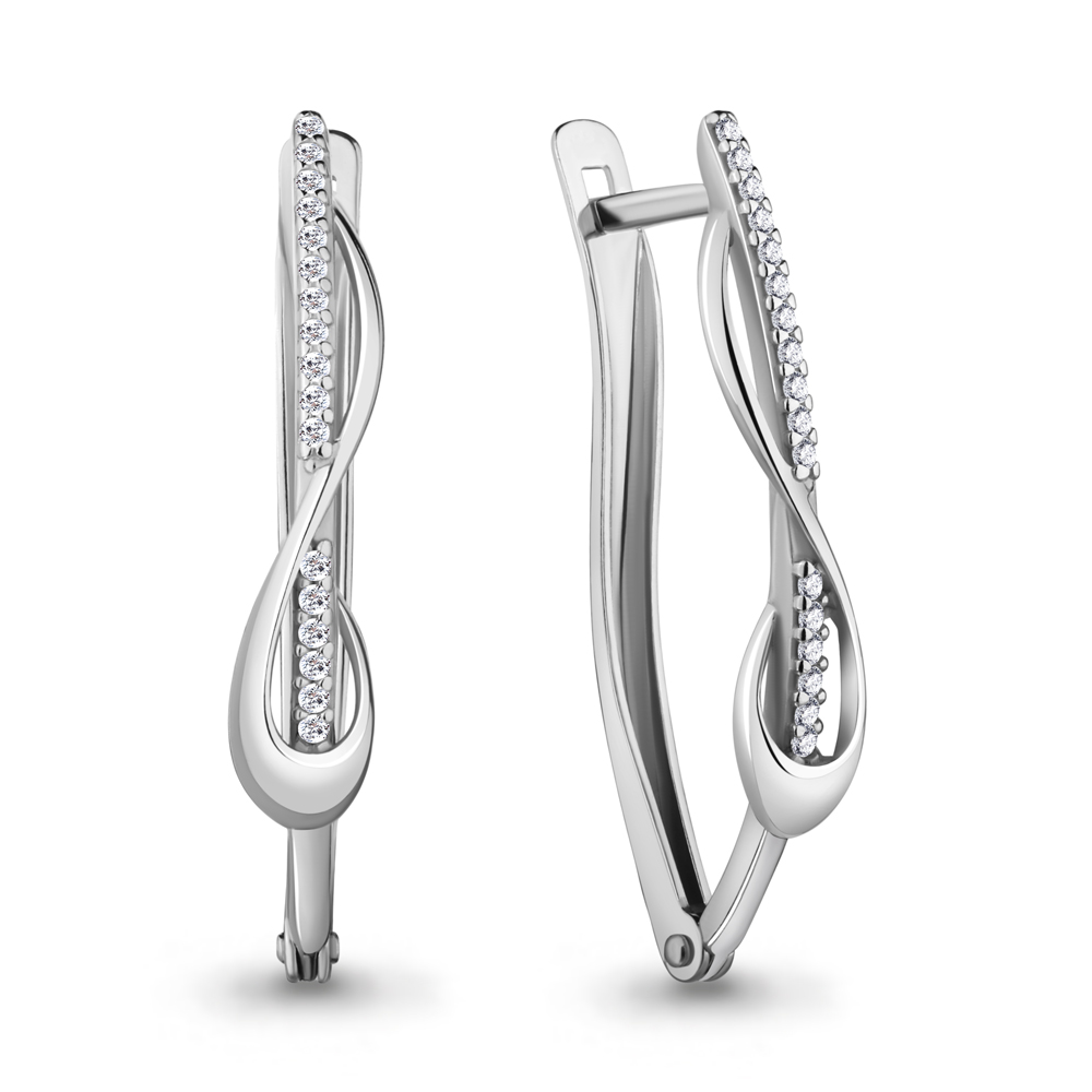 45578А Серьги из Серебра с фианитами из коллекции "Lady Style"