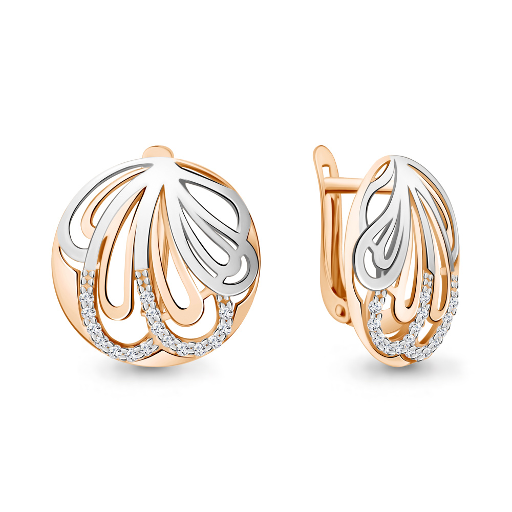 45639А Серьги из Золота с фианитами