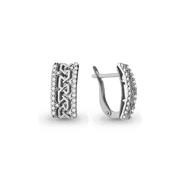 45641А Серьги из Серебра с фианитами
