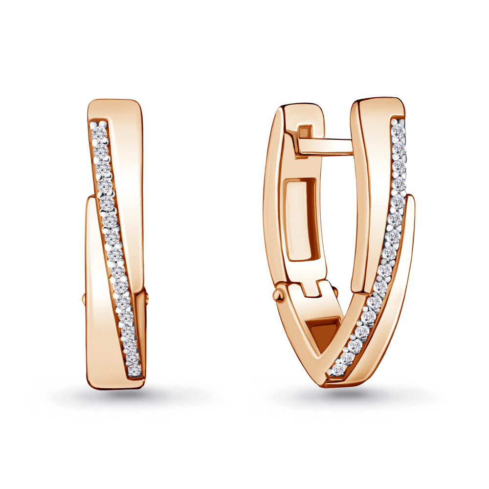 45649А Серьги из Золота с фианитами