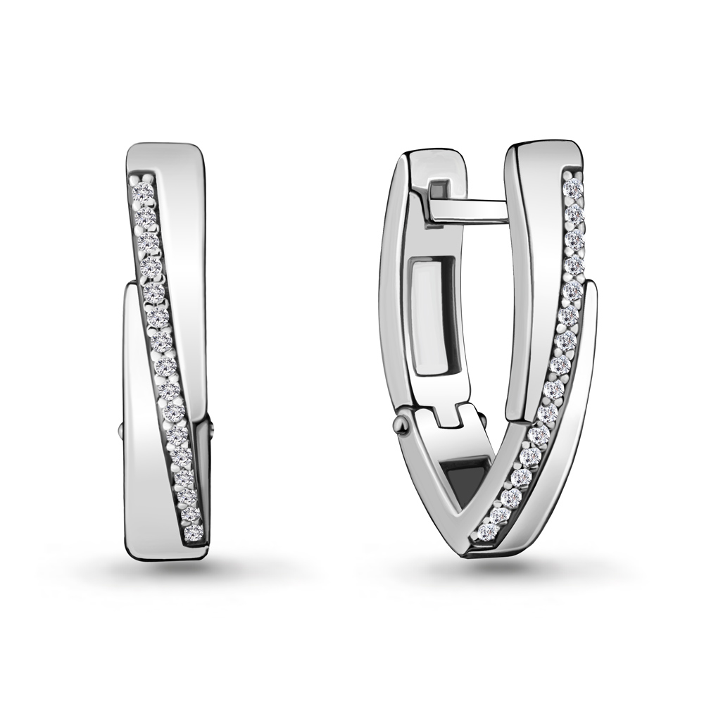 45649А Серьги из Серебра с фианитами