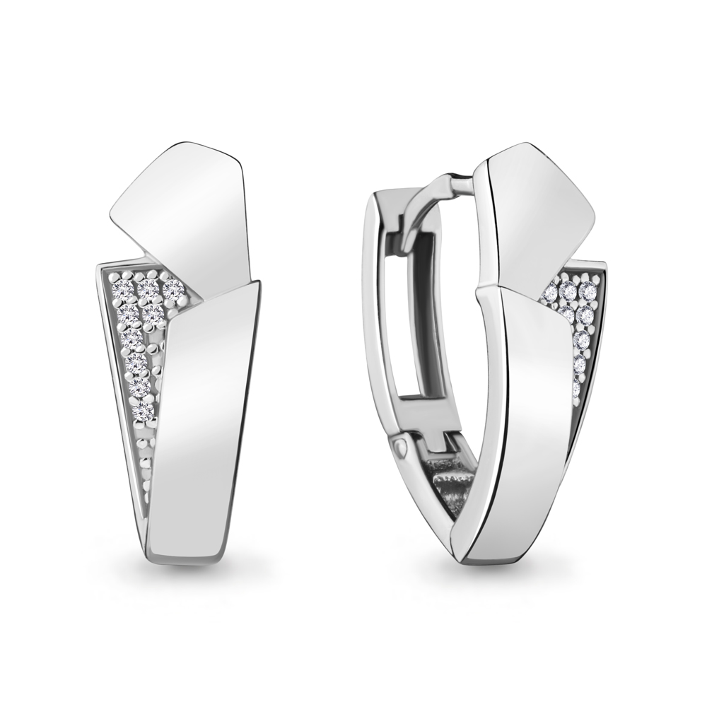 45748А Серьги из Серебра с фианитами