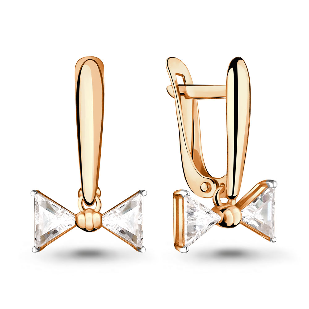 45758 Серьги из Золота с фианитами swarovski из коллекции "Fancy"