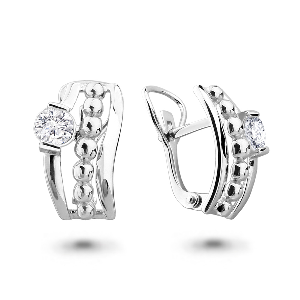 45803А Серьги из Серебра с фианитами