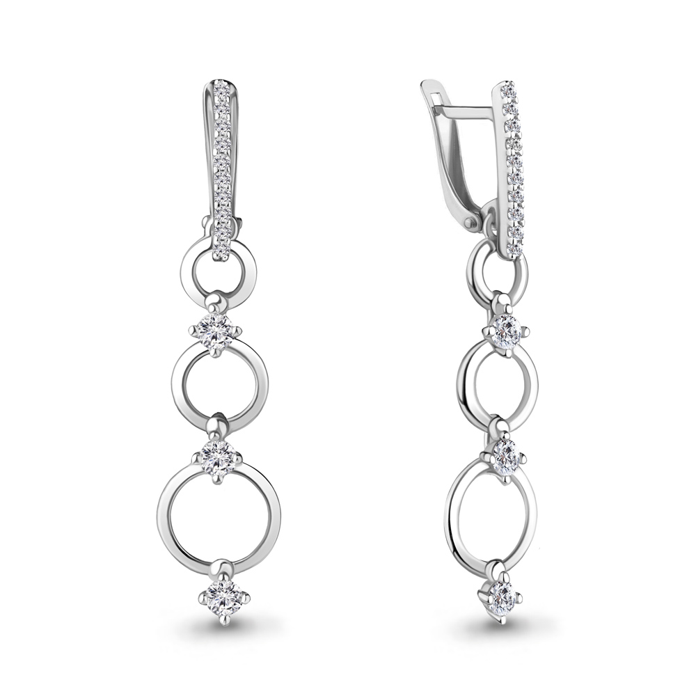 45833А Серьги из Серебра с фианитами