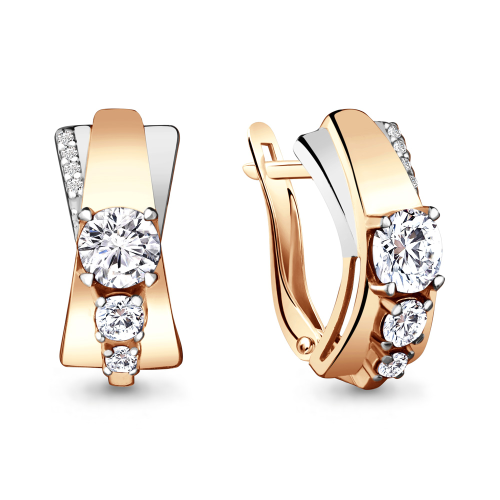 458811А Серьги из Золота с фианитами