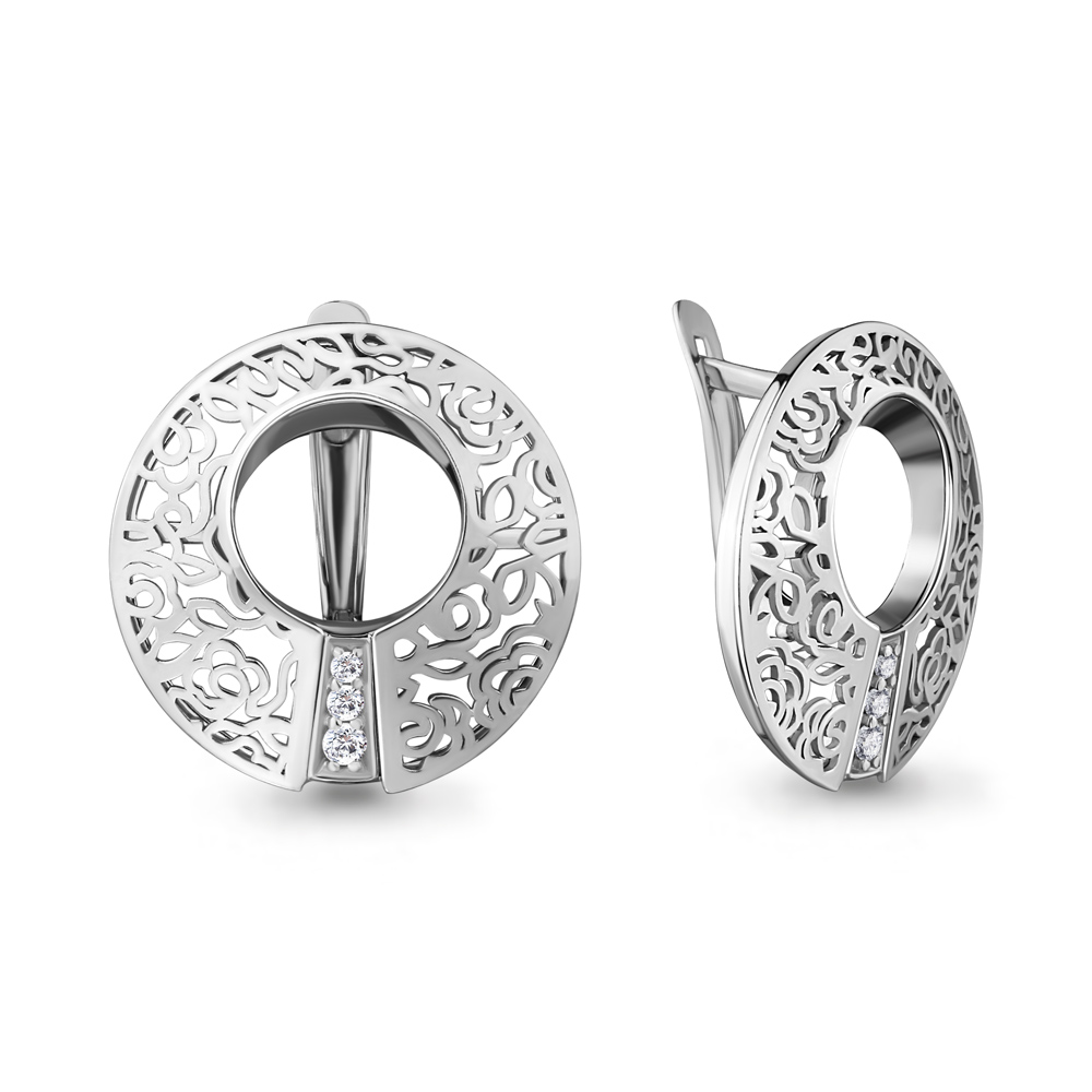 45935А Серьги из Серебра с фианитами