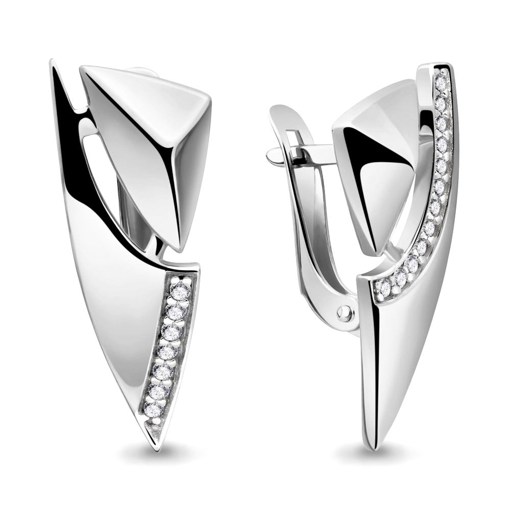 45955А Серьги из Серебра с фианитами