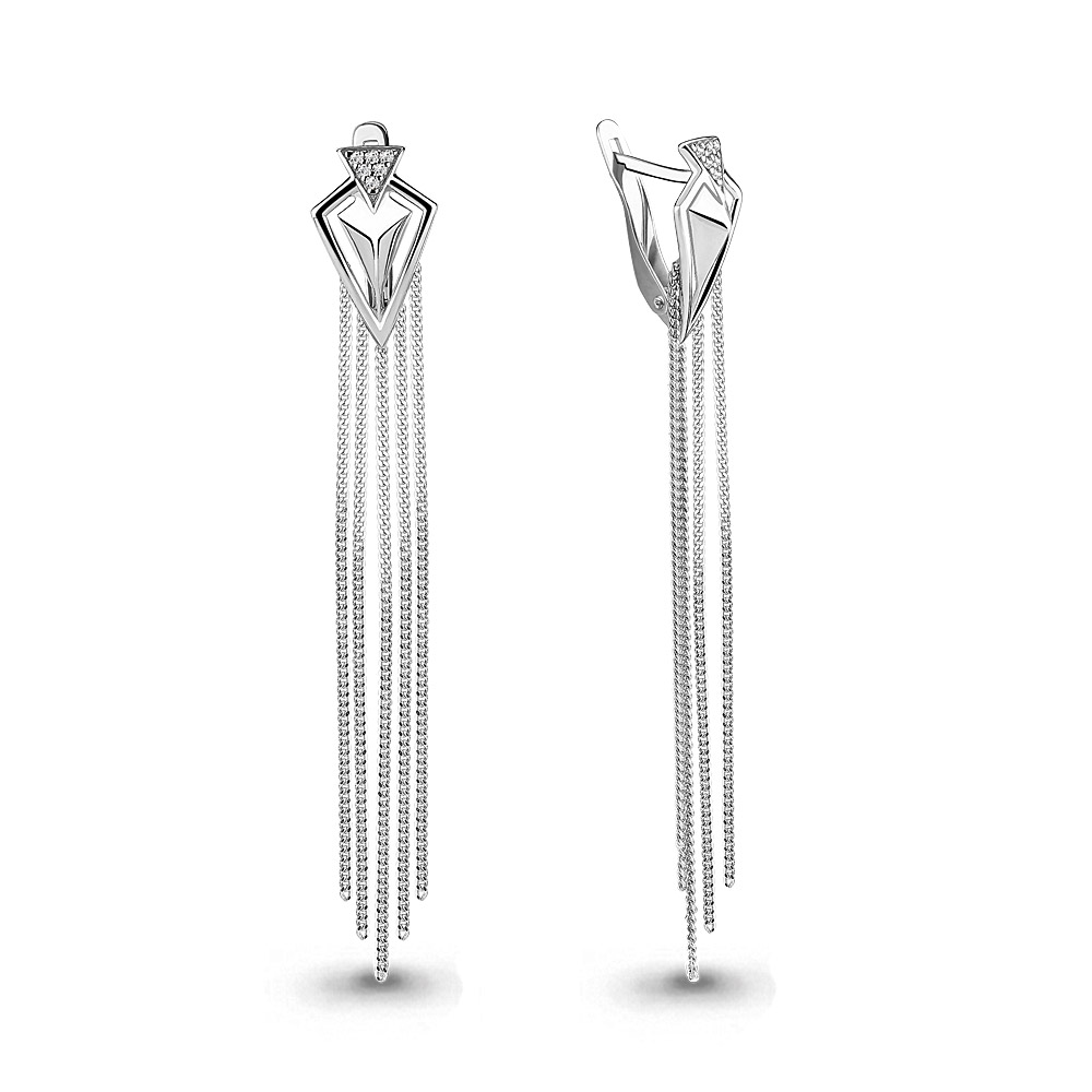 46054А Серьги из Серебра с фианитами