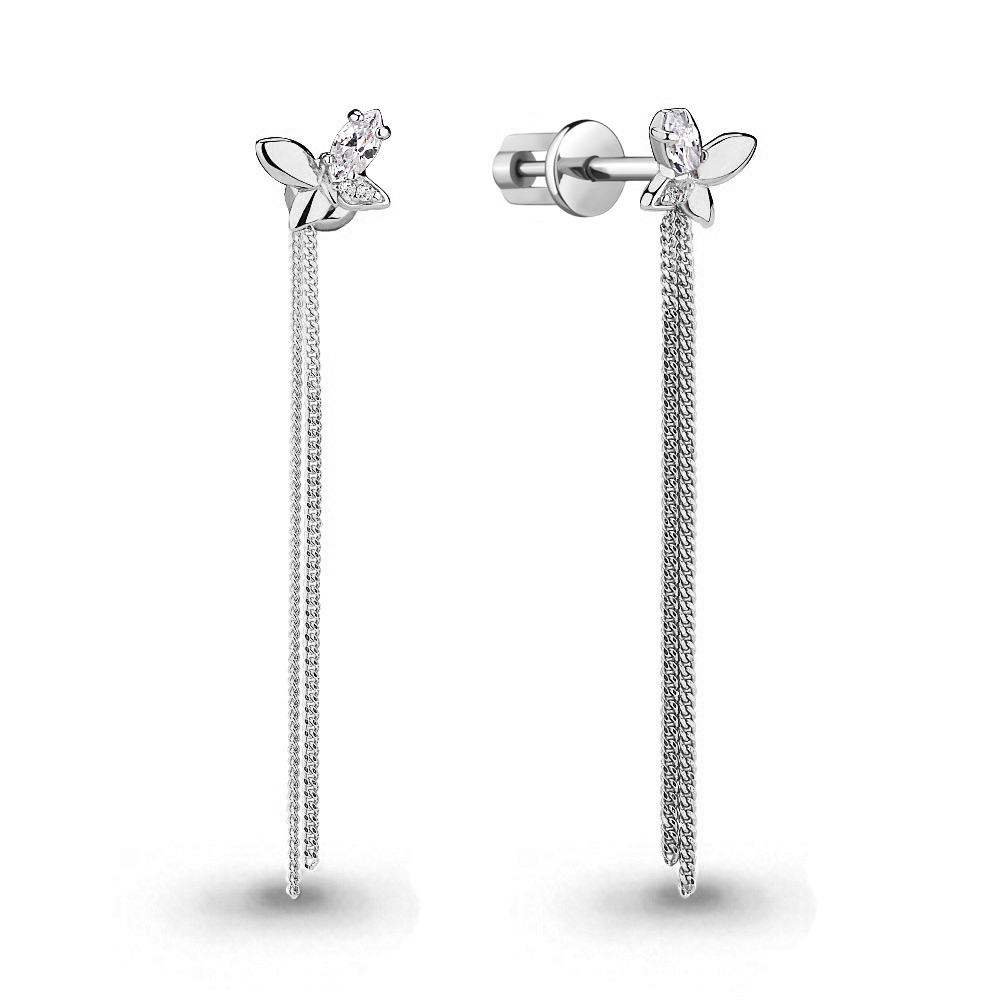 46062А Серьги из Серебра с фианитами
