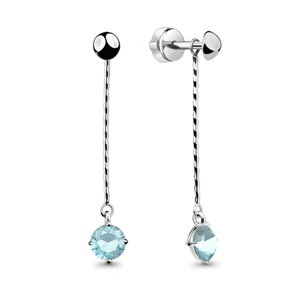 46063Н Серьги из Серебра с синт. шпинелью