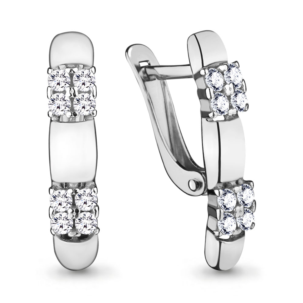 46120А Серьги из Серебра с фианитами