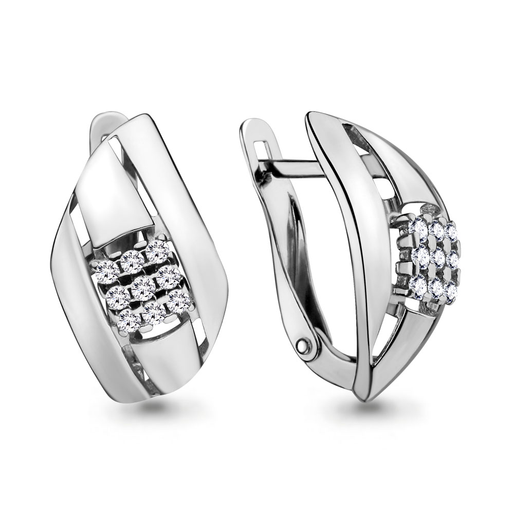 46129А Серьги из Серебра с фианитами