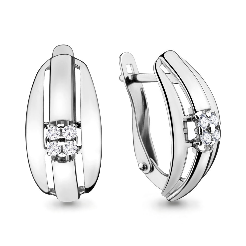 46130А Серьги из Серебра с фианитами