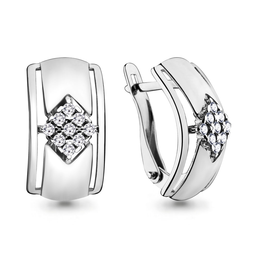 46131А Серьги из Серебра с фианитами