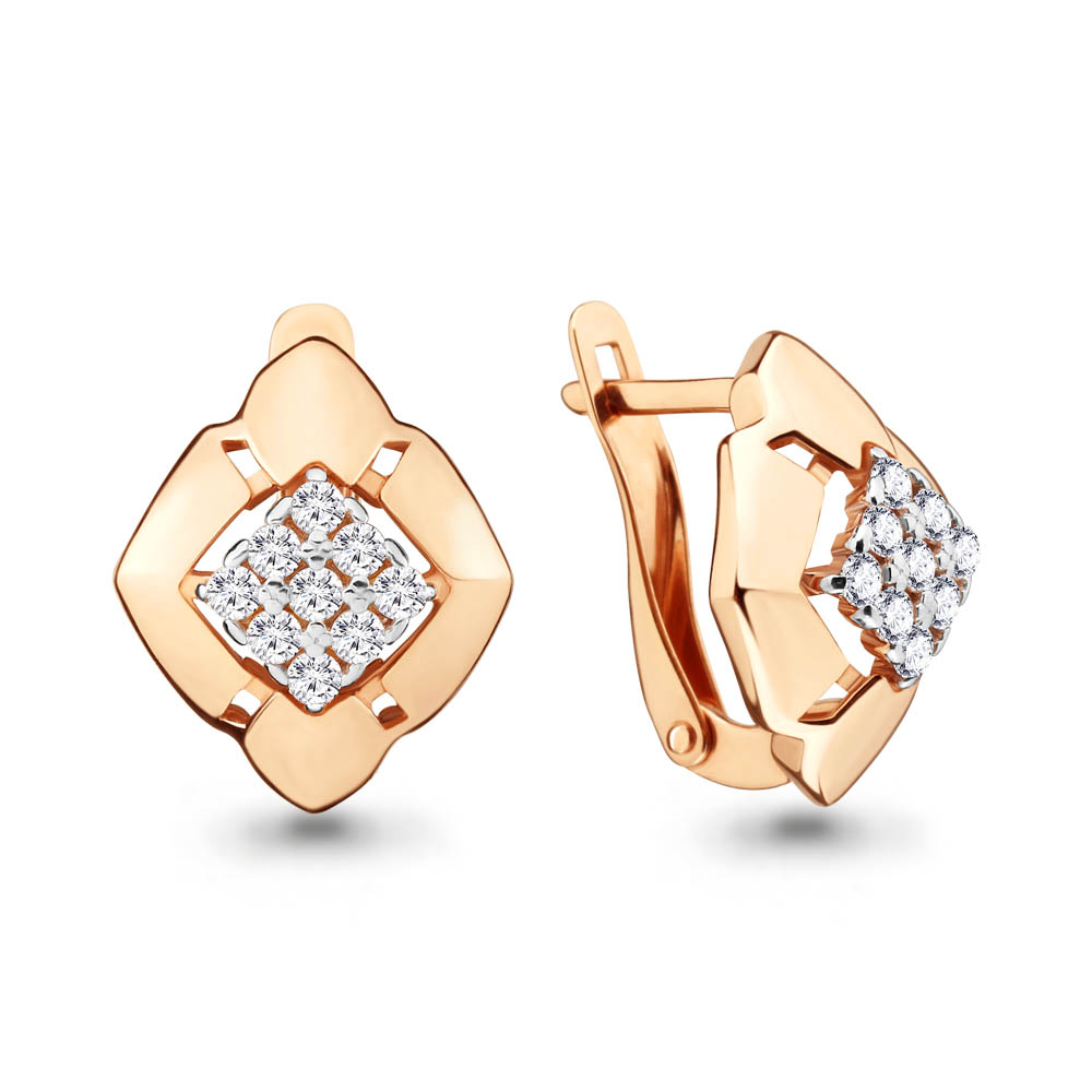 46132А Серьги из Золота с фианитами