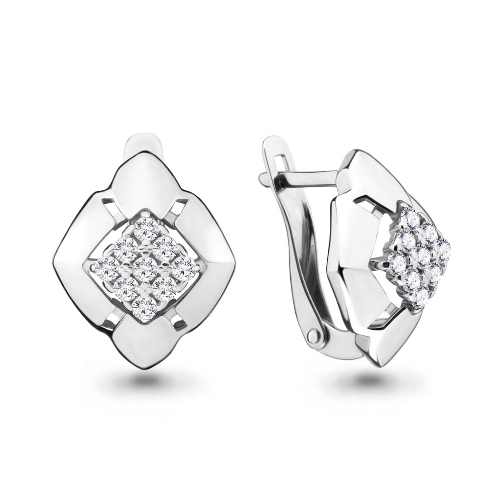 46132А Серьги из Серебра с фианитами