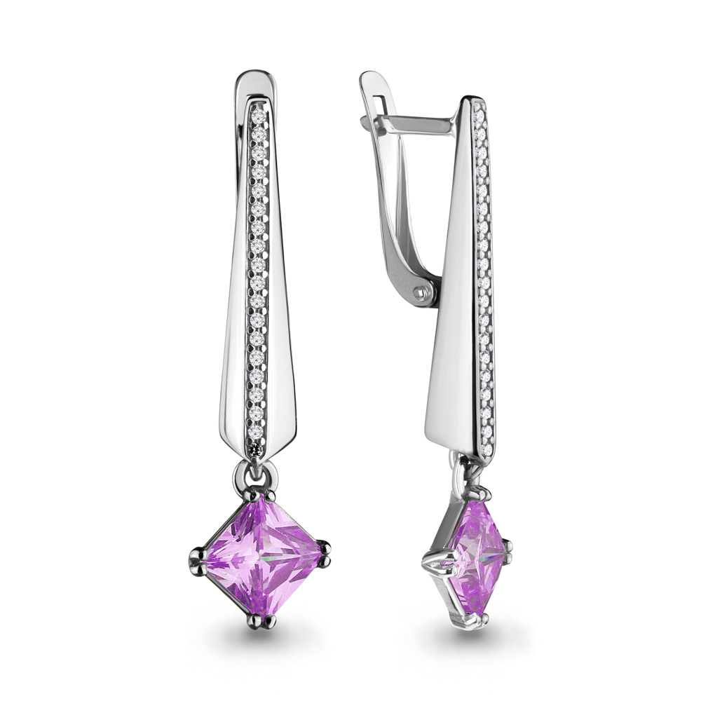 46173В Серьги из Серебра с фианитами