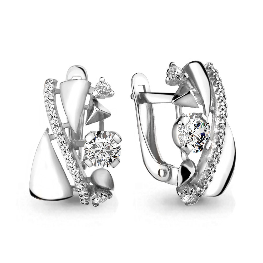 46211А Серьги из Серебра с фианитами