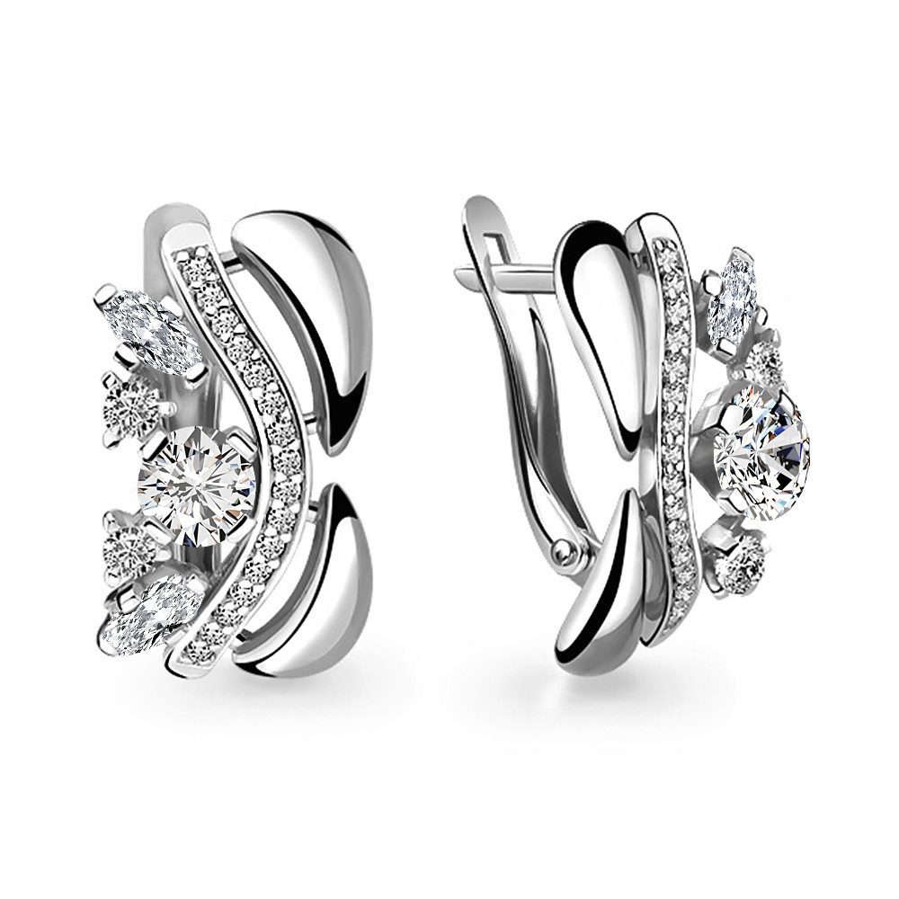 46219А Серьги из Серебра с фианитами