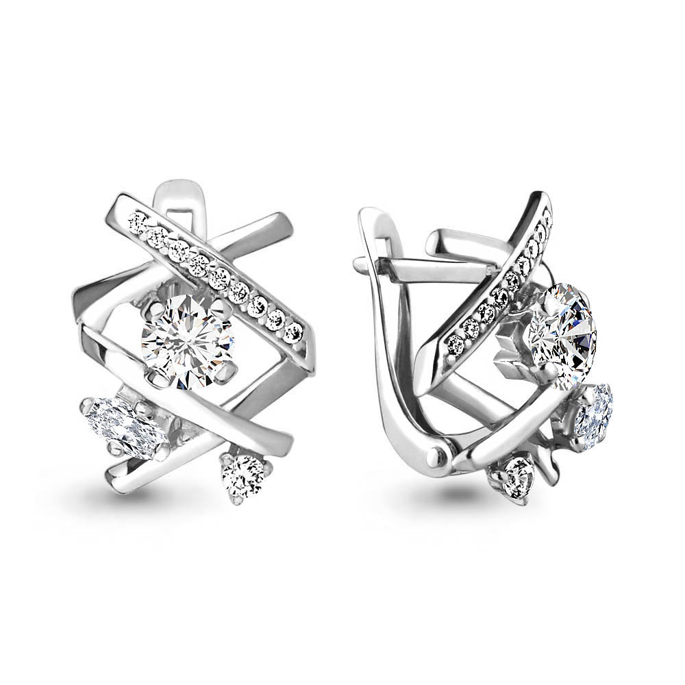 46224А Серьги из Серебра с фианитами