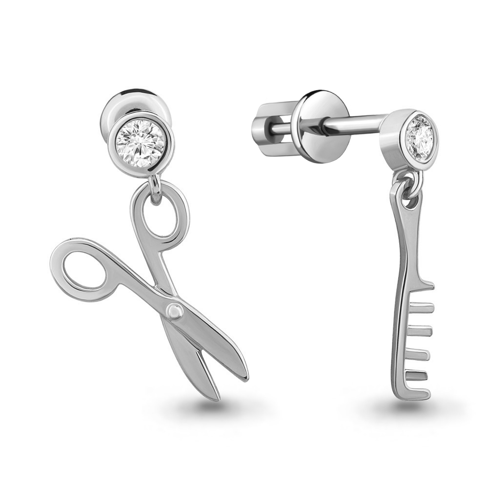 46429А Серьги из Серебра с фианитом