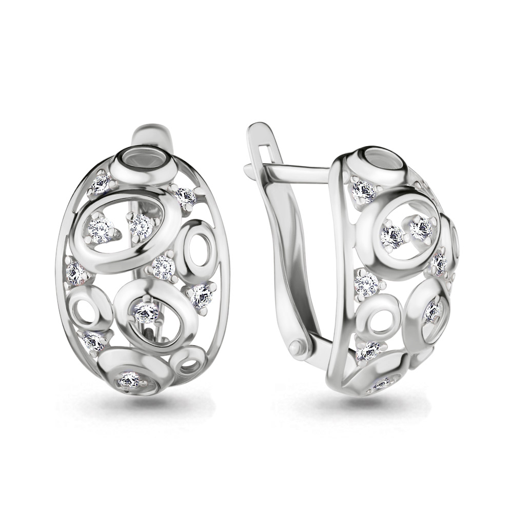 46435А Серьги из Серебра с фианитами