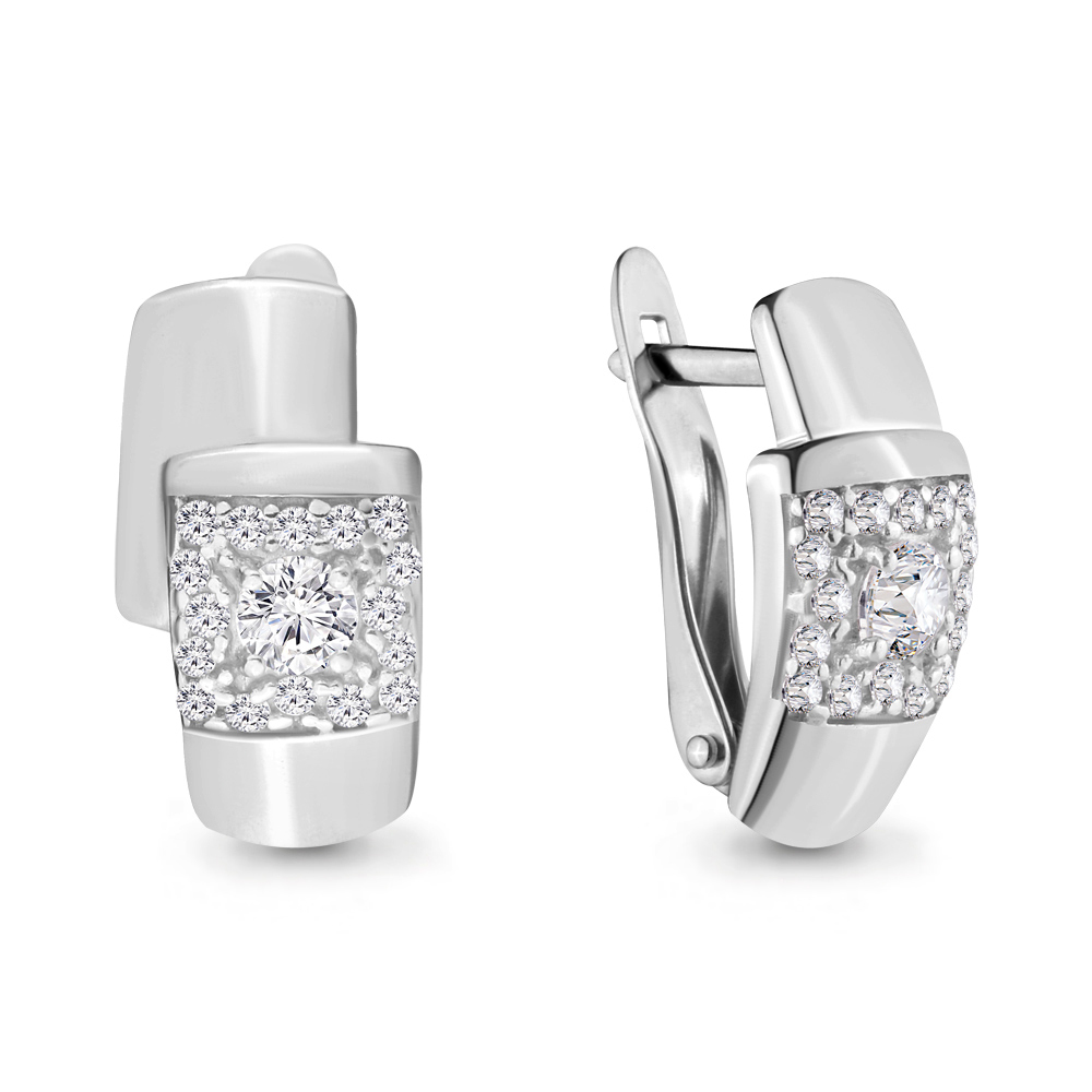 46470А Серьги из Серебра с фианитами